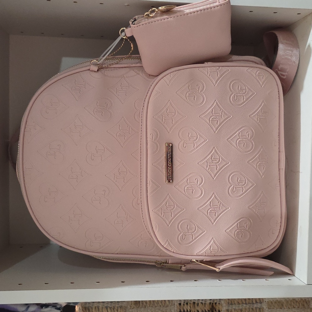 NWT Juicy Couture Blush Pink Backpack with Pouch